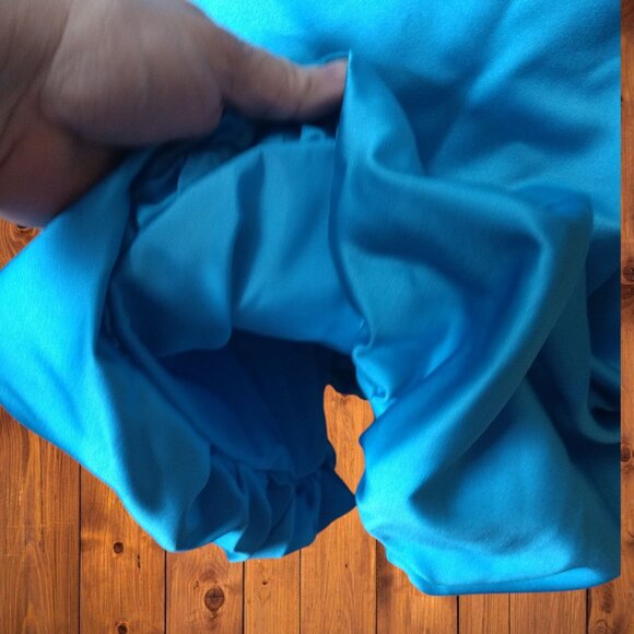 DAVID'S BRIDAL WOMEN'S SIZE 2 BLUE STRAPLESS  Y2K RUCHED FORMAL DRESS - Picture 5 of 8